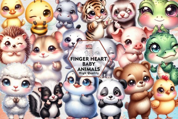 Charming Finger Heart Baby Animals: A Designer's Guide