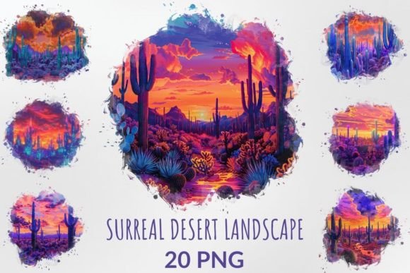 Exploring the Dreamlike World of Watercolor Surreal Desert Landscapes