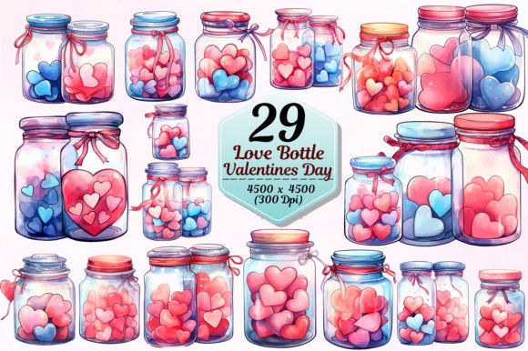 Love Bottle Valentine's Day Sublimation for Designers