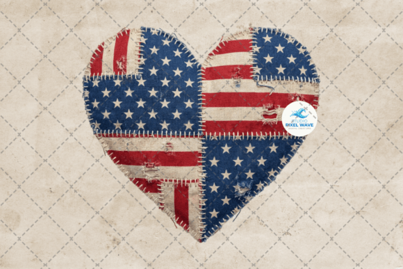 Patriotic Patchwork Heart PNG: The Ultimate Design Asset