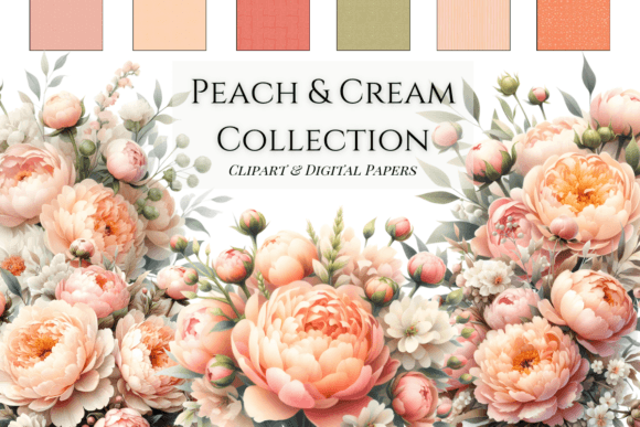 Peaches & Cream Graphic Collection: Soft Florals for Modern Design