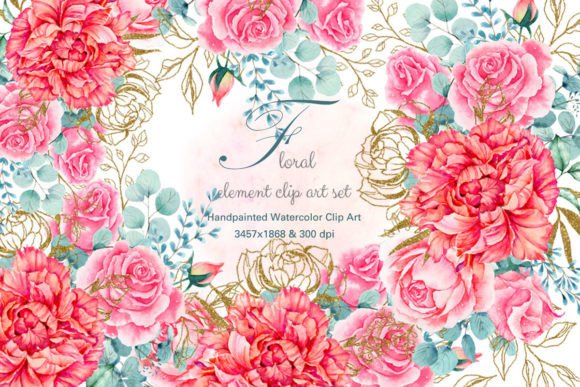 Pink and Gold Floral Clip Art: Unlocking Elegant Design Potential