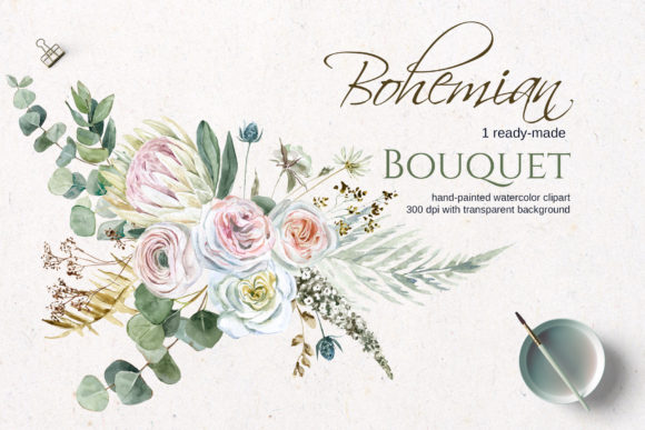 The Organic Elegance of a Watercolor Boho Bouquet