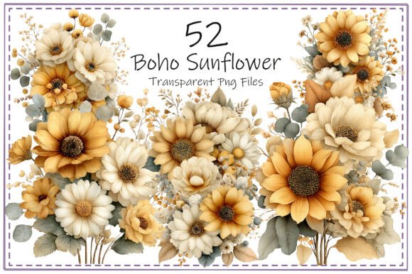 Transform Your Projects with a Boho Sunflower Clipart Bundle
