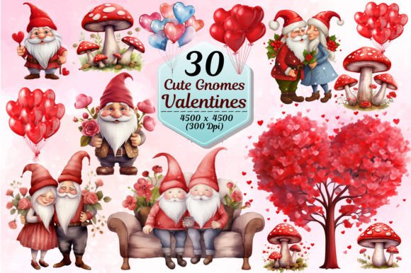Valentines Gnomes Sublimation Clipart: Your Secret to Charming Crafts