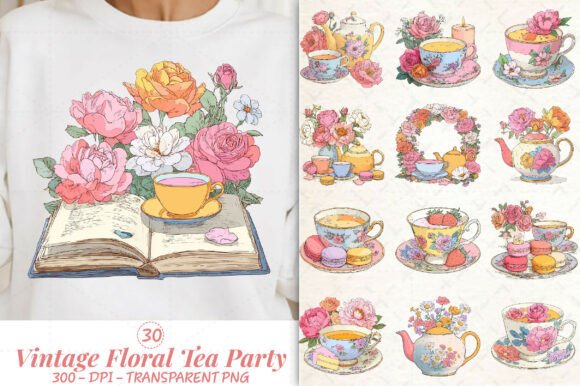 Vintage Floral Tea Party PNG Clipart: A Designer's Guide