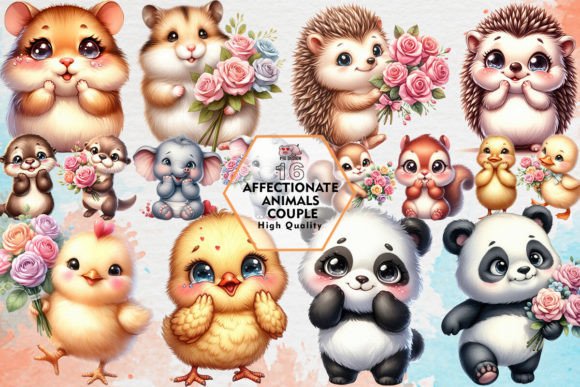 Warm Your Designs: Using Affectionate Animals Couple Clipart