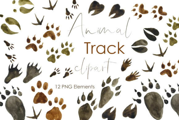 Watercolor Clipart Animals Track Clipart: Your Creative Toolkit