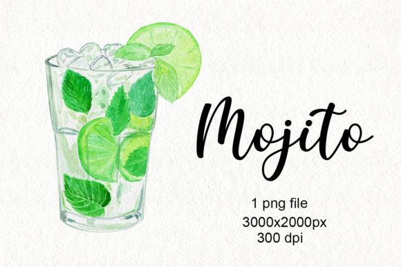 Watercolor Mojito Cocktail: A Refreshing Approach to Design
