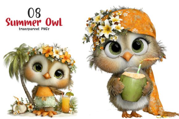 Whimsical Summer Owl Clipart PNG: Your Creative Toolkit